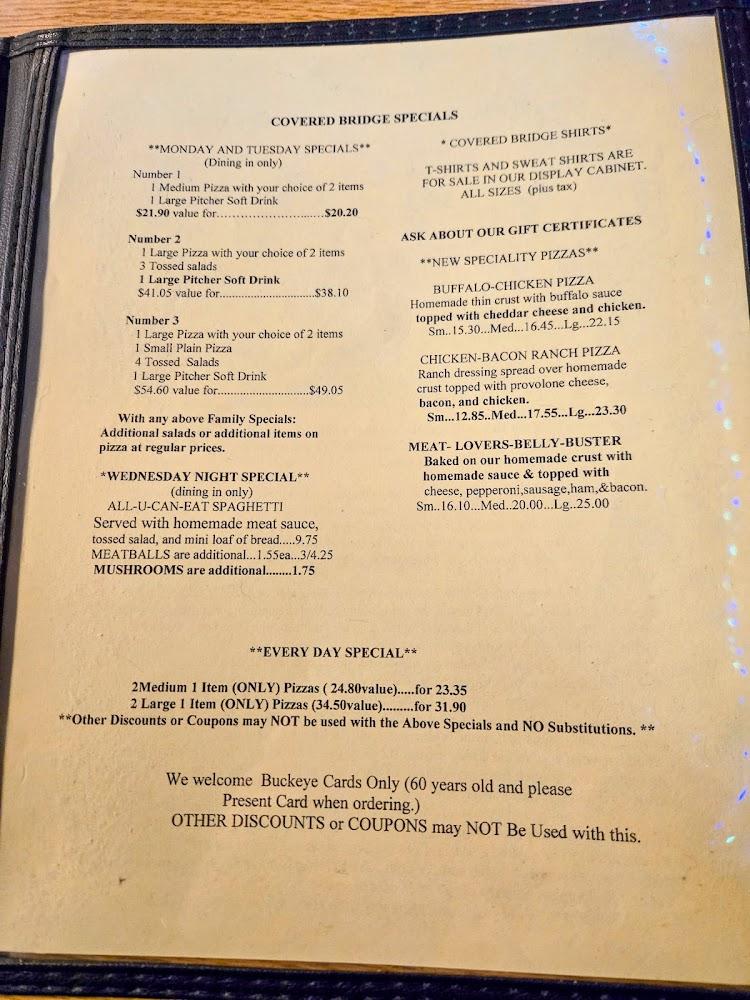 Covered Bridge Pizza Parlor Menu image 4