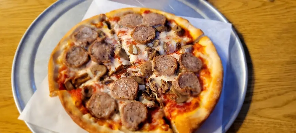 Personal Pizza with Sausage and Mushrooms